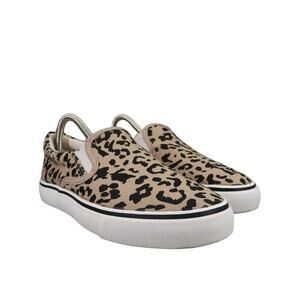 Womens Sneakers Canvas Slip On Shoes 7 Leopard Print Fashion Casual Classic Flat
